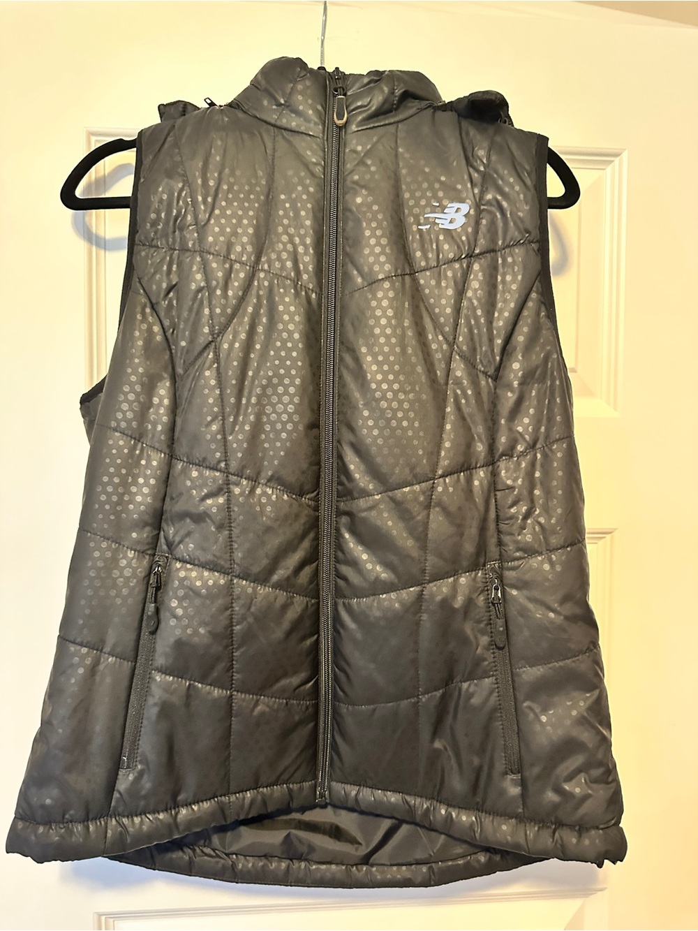New Balance Women's Charcoal Quilted Hooded Vest